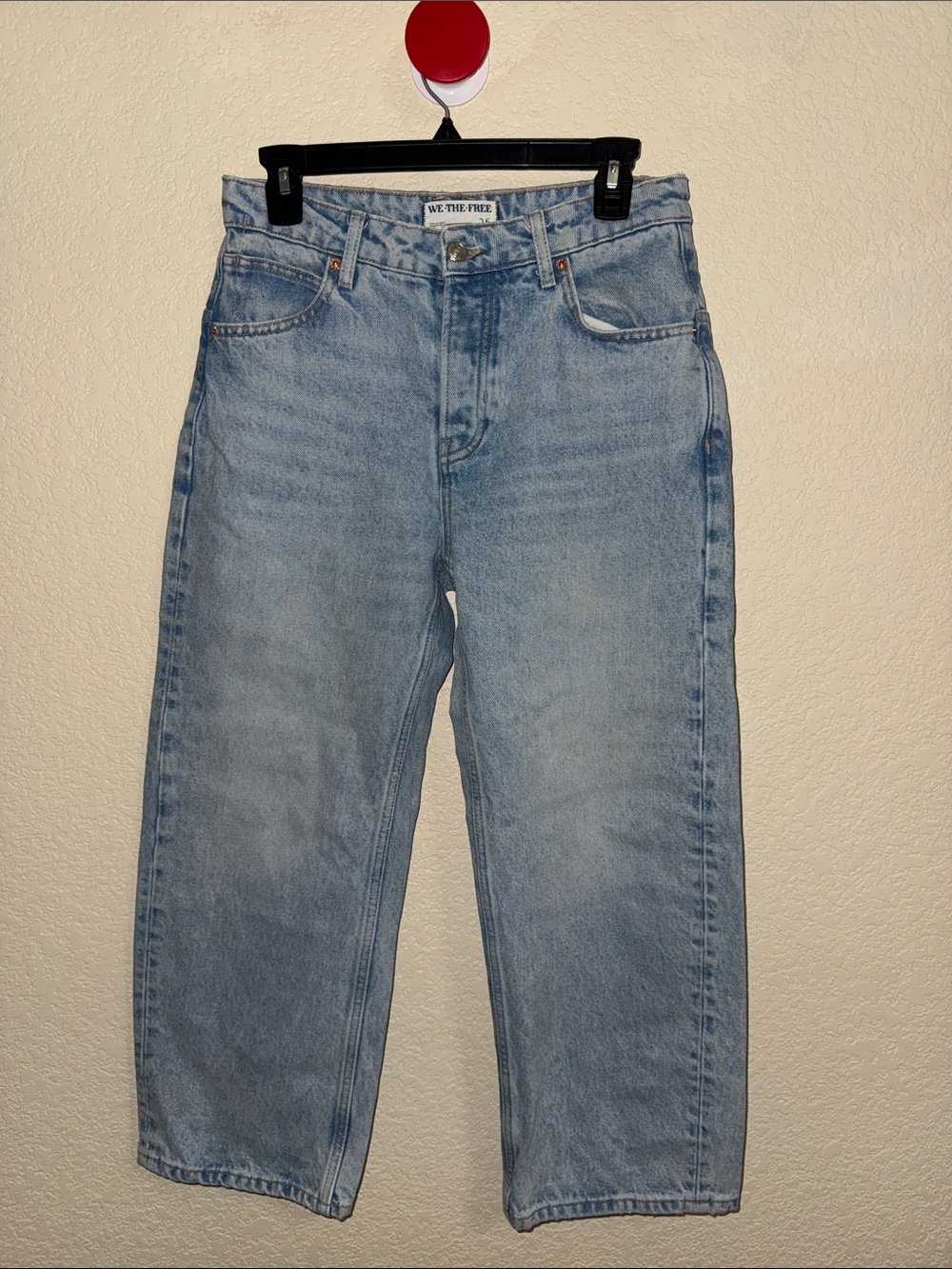 We The Free Free People Light Wash High Rise Wide Leg Jeans Size 25